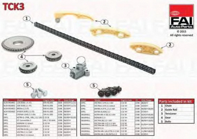 FAI AUTOPARTS tck3 -  Комплект цепи привода распредвала